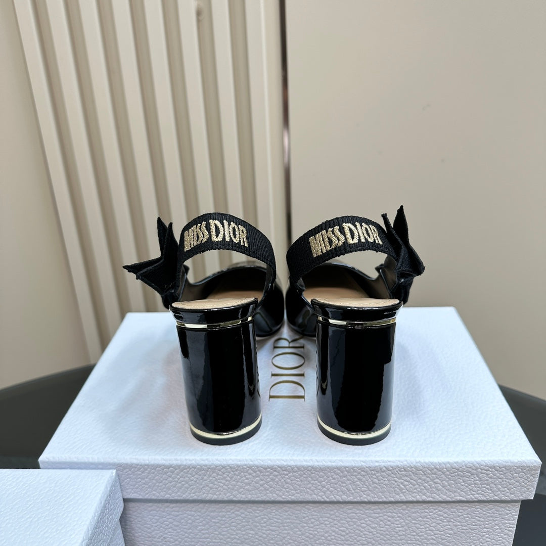 DIOR Miss DIOR Paris Slingback Pump In Black Glossy Cowhide 998870