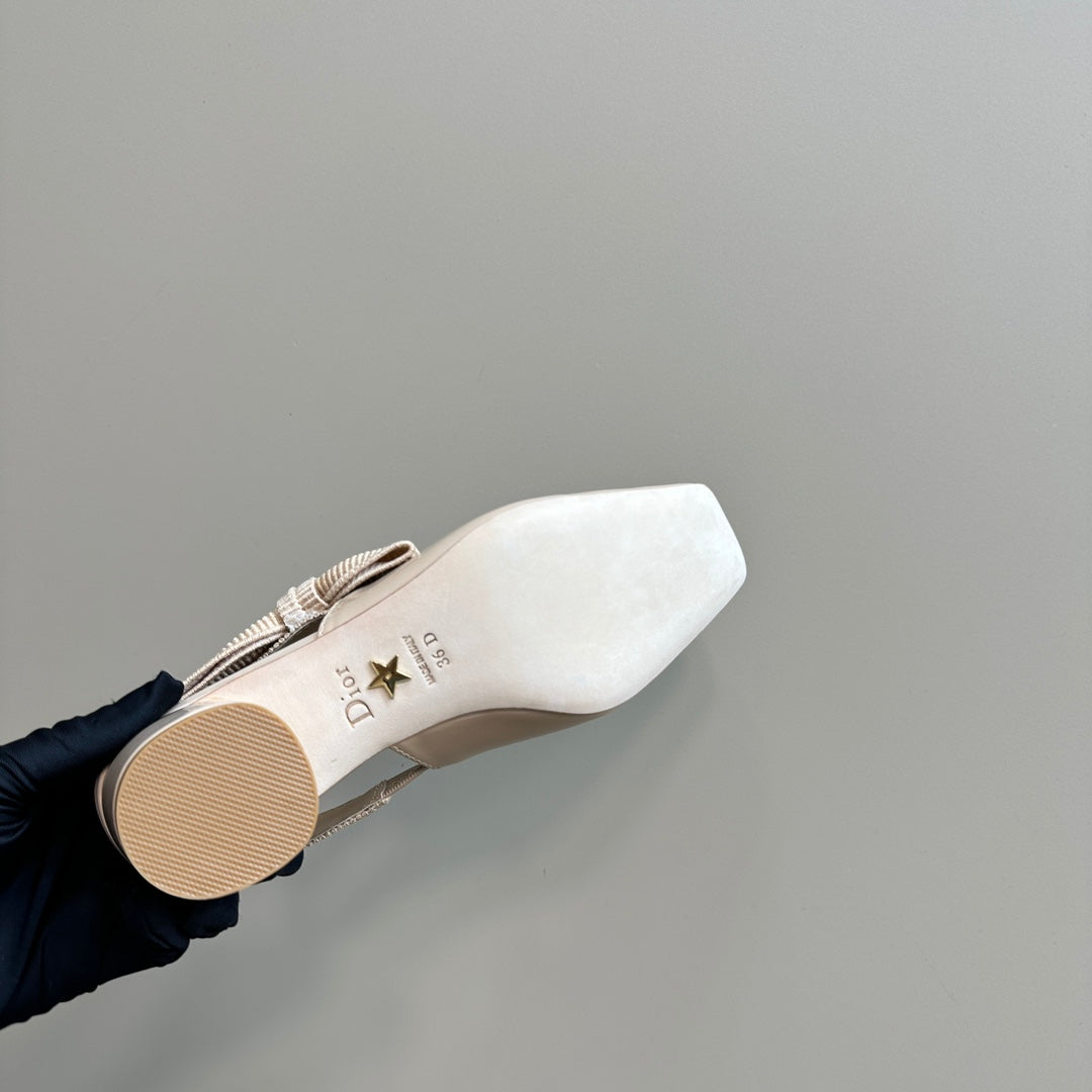 DIOR Miss DIOR Paris Slingback Pump In Beige Glossy Cowhide 998861