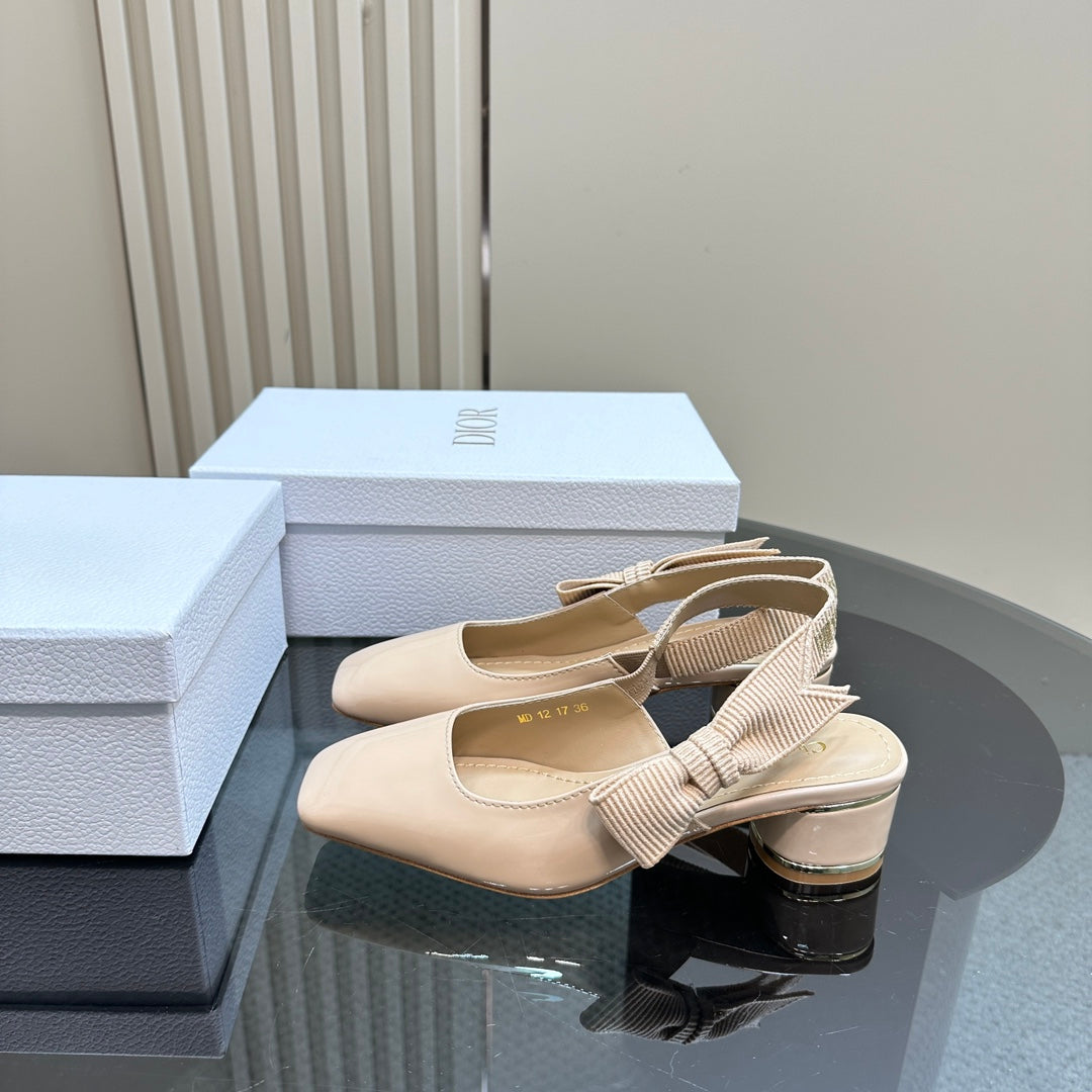 DIOR Miss DIOR Paris Slingback Pump In Beige Glossy Cowhide 998861