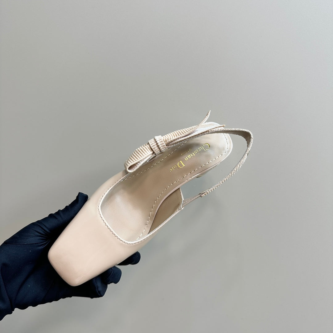 DIOR Miss DIOR Paris Slingback Pump In Beige Glossy Cowhide 998861