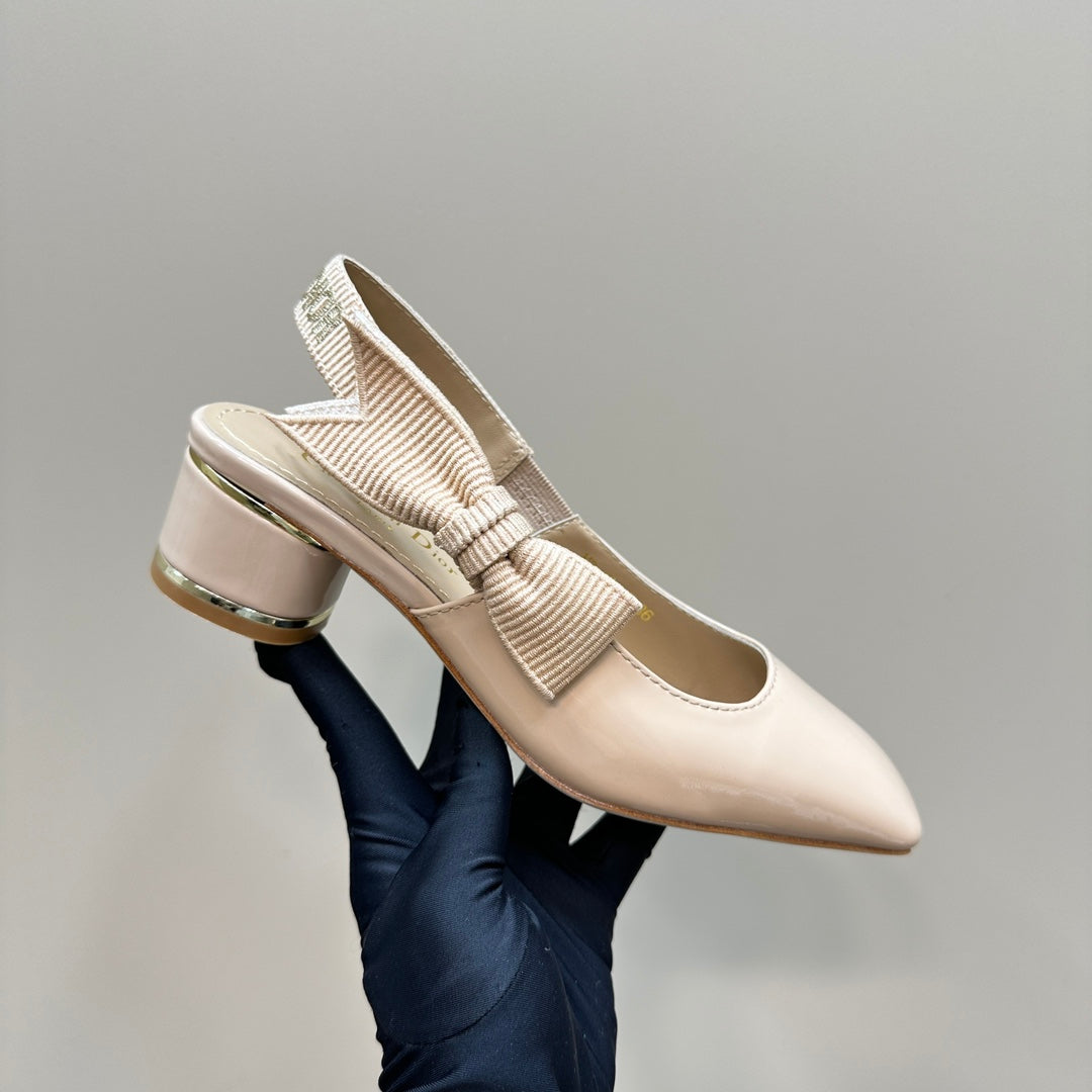 DIOR Miss DIOR Paris Slingback Pump In Beige Glossy Cowhide 998861