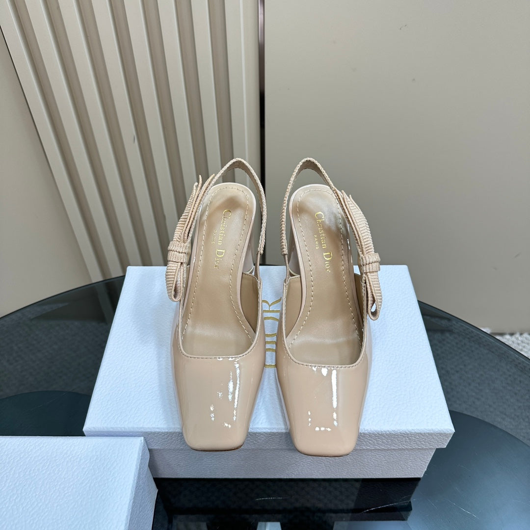 DIOR Miss DIOR Paris Slingback Pump In Beige Glossy Cowhide 998863