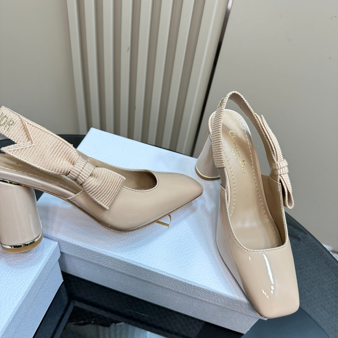 DIOR Miss DIOR Paris Slingback Pump In Beige Glossy Cowhide 998863