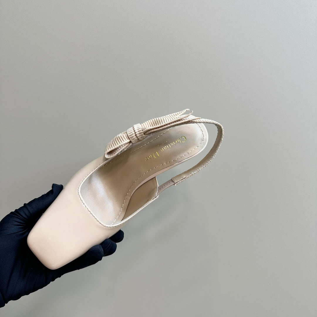 DIOR Miss DIOR Paris Slingback Pump In Beige Glossy Cowhide 998863