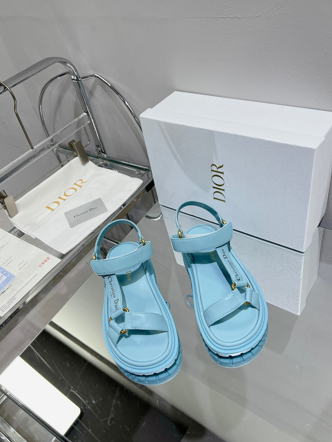 DIOR D-Wave Sandal In Could Blue Cowhide 100749