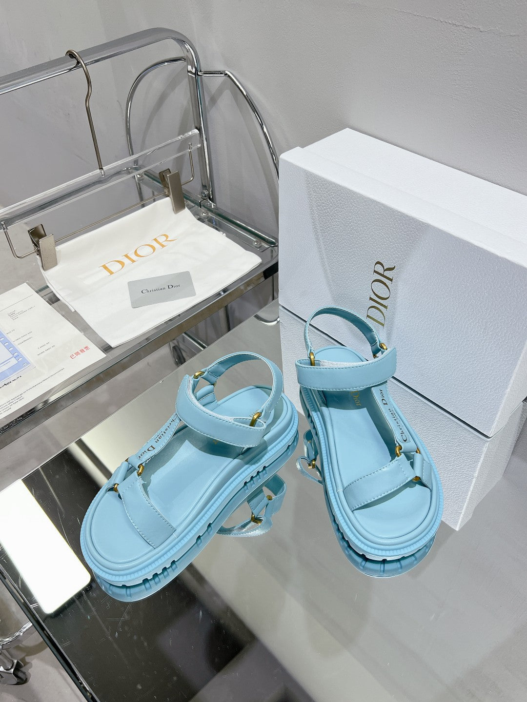 DIOR D-Wave Sandal In Could Blue Cowhide 100749