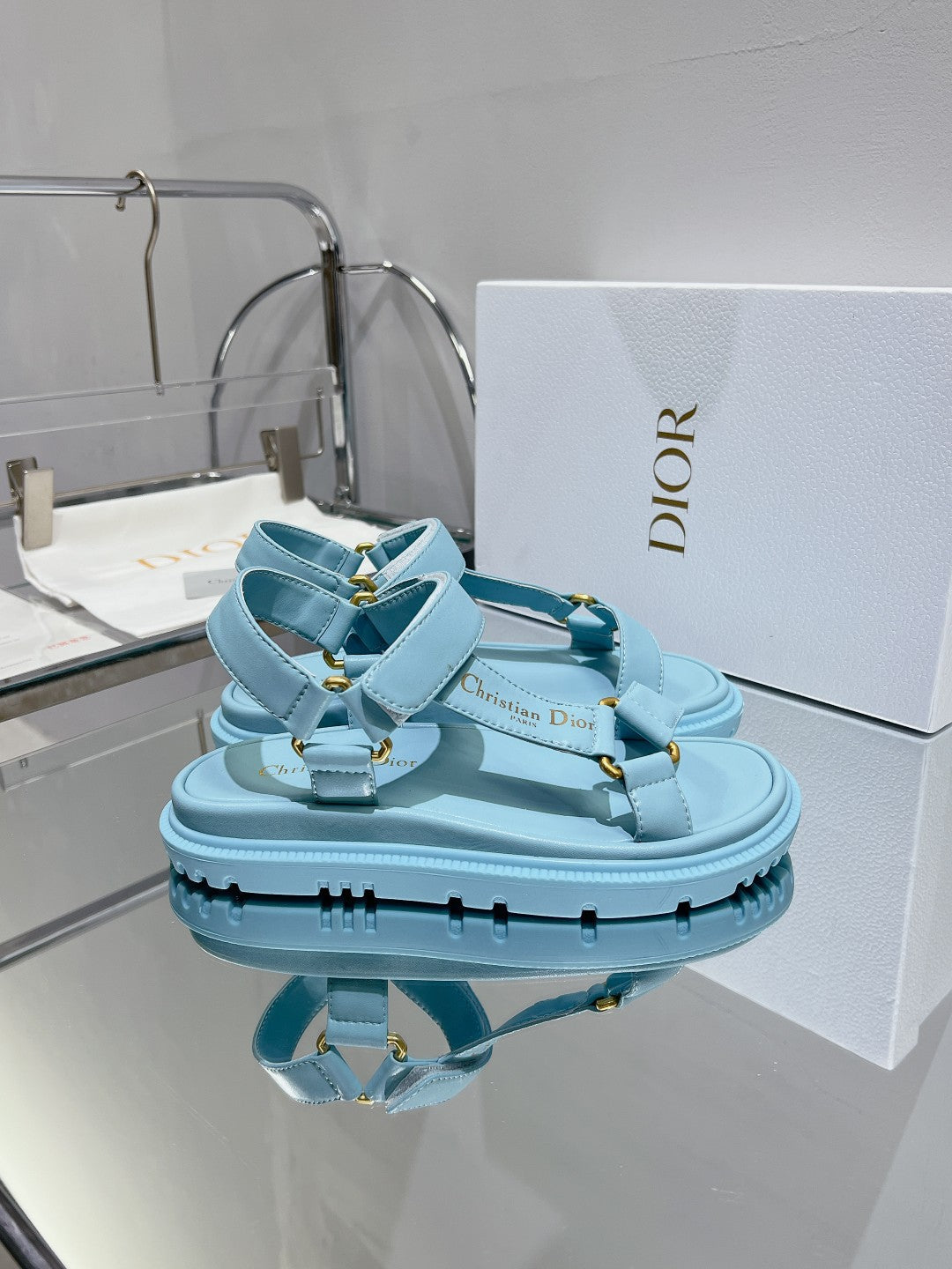 DIOR D-Wave Sandal In Could Blue Cowhide 100749