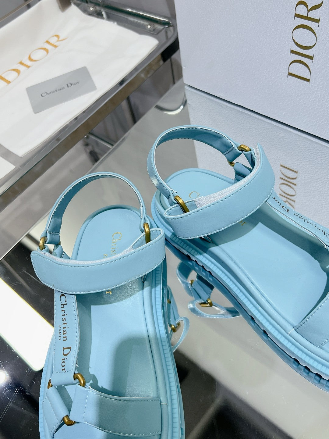 DIOR D-Wave Sandal In Could Blue Cowhide 100749