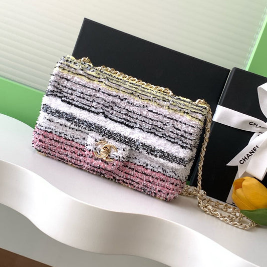 CHANEL 24S Flap Bag Mini 21cm Multicolor Sequin Gold Hardware 238437