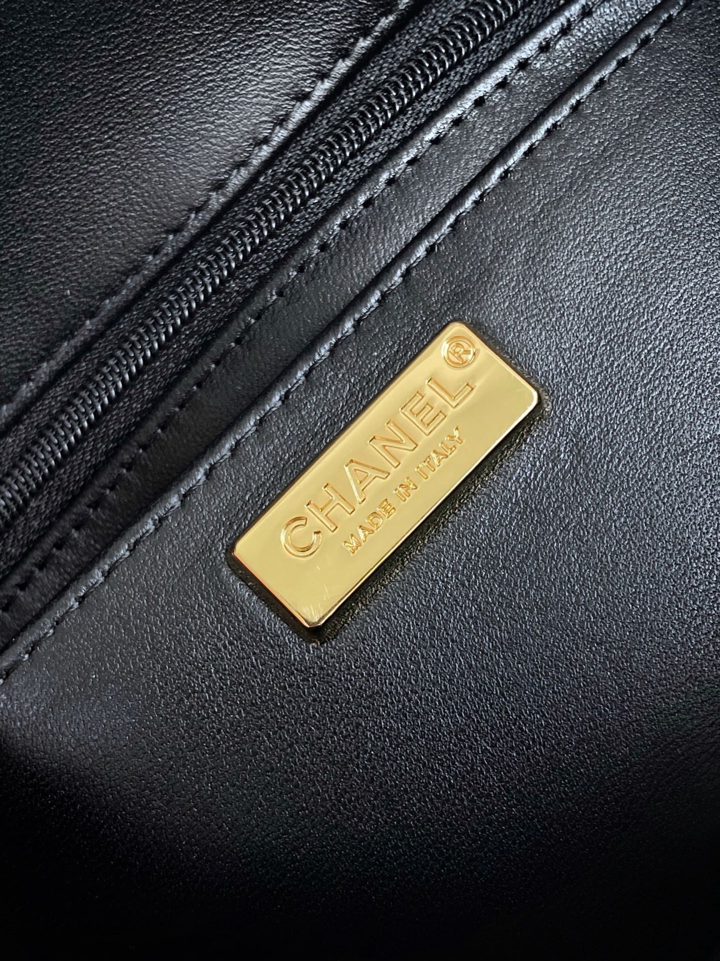 CHANEL 25C Black Bronze Sequin Gold Hardware
