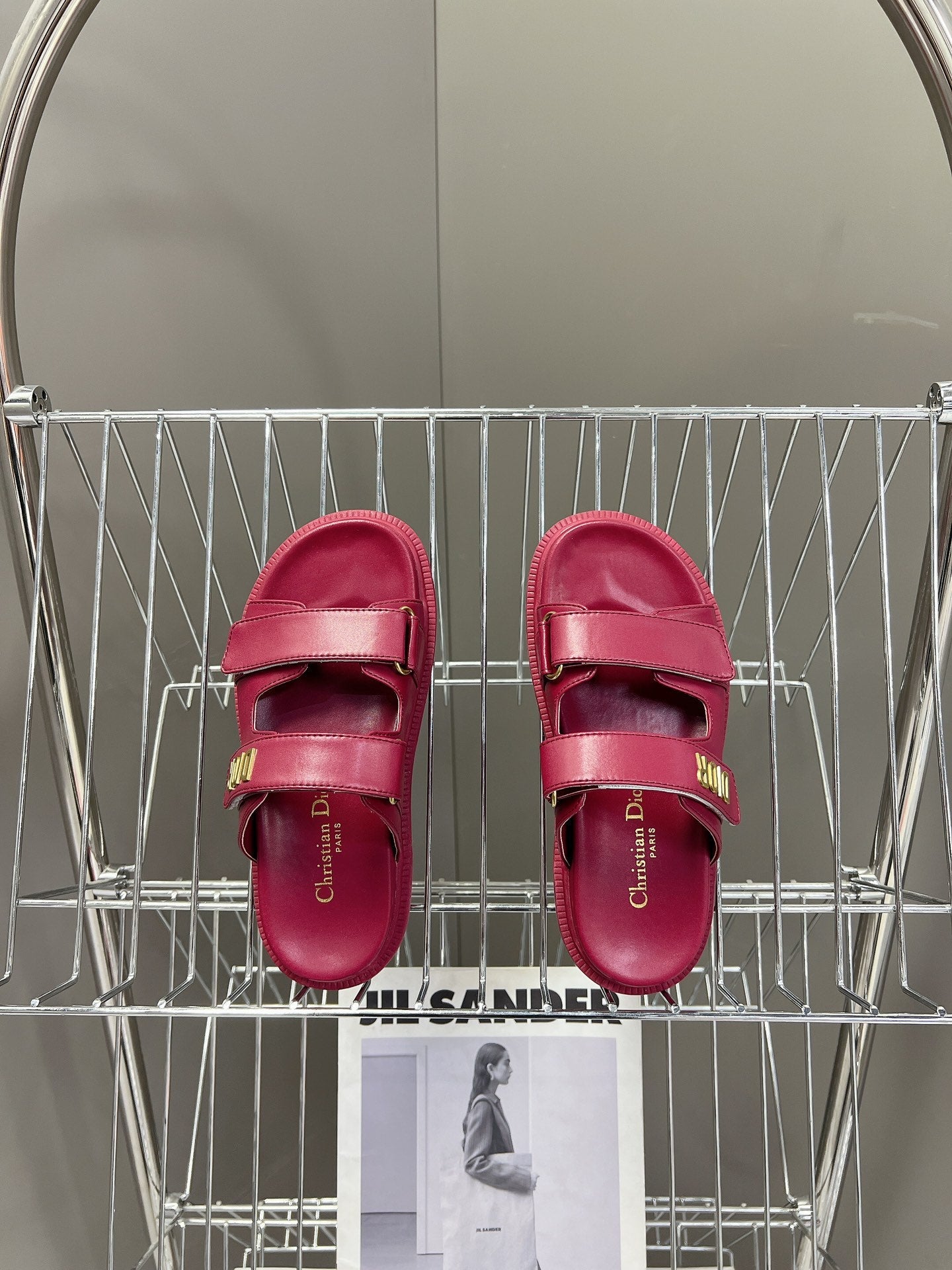 DIOR DIORact dad sandal mule burgundy lambskin
