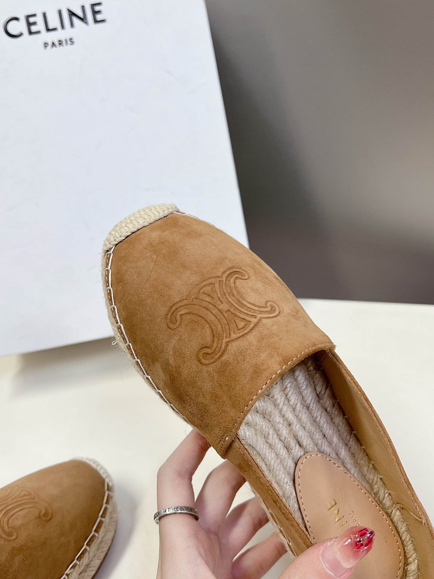 Celine CELINE Espadrillas Loafers Brown Suede 285938