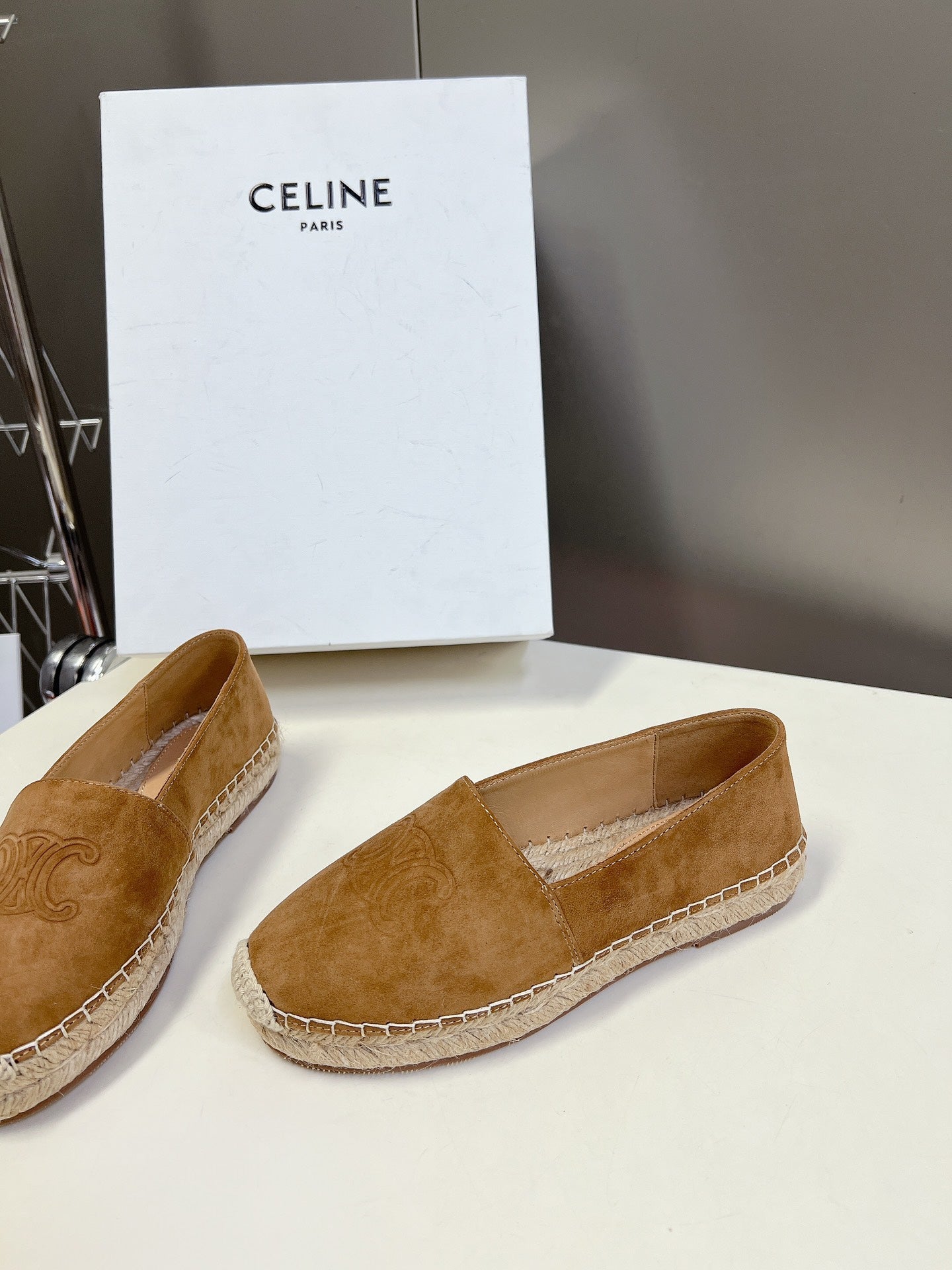 Celine CELINE Espadrillas Loafers Brown Suede 285938