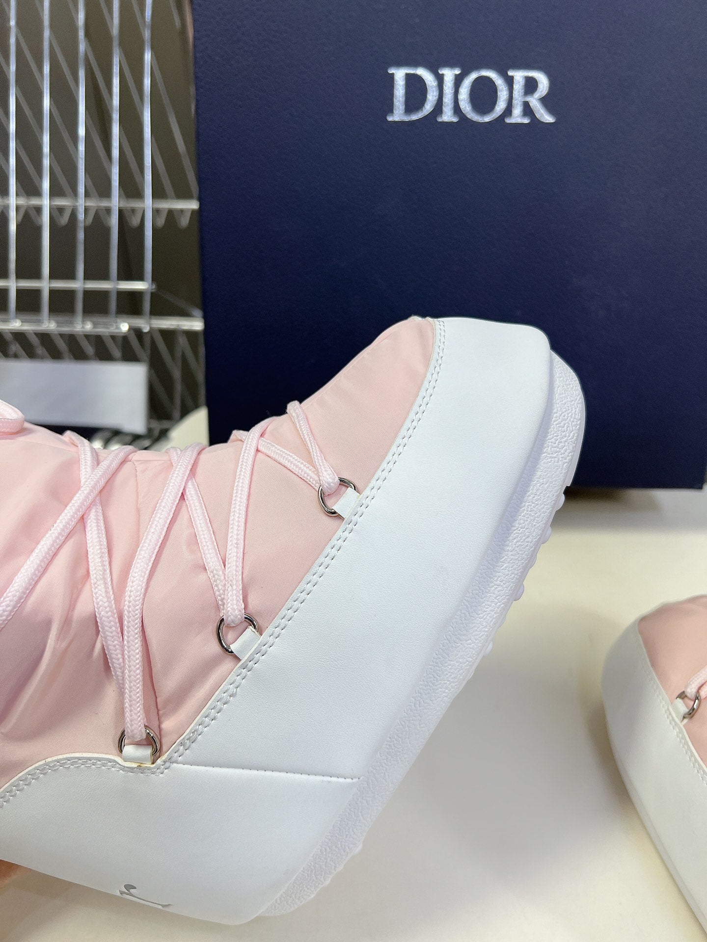DIOR Short Boots 60mm In Light Pink Cowhide 989714