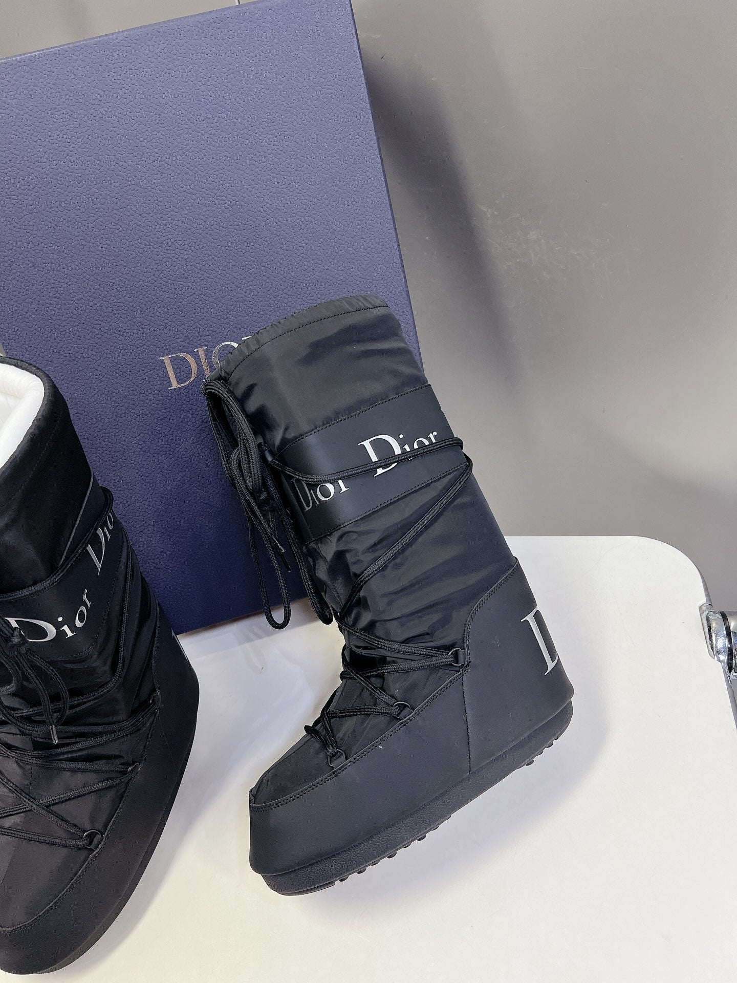 DIOR Short Boots 60mm In Black Cowhide 989716