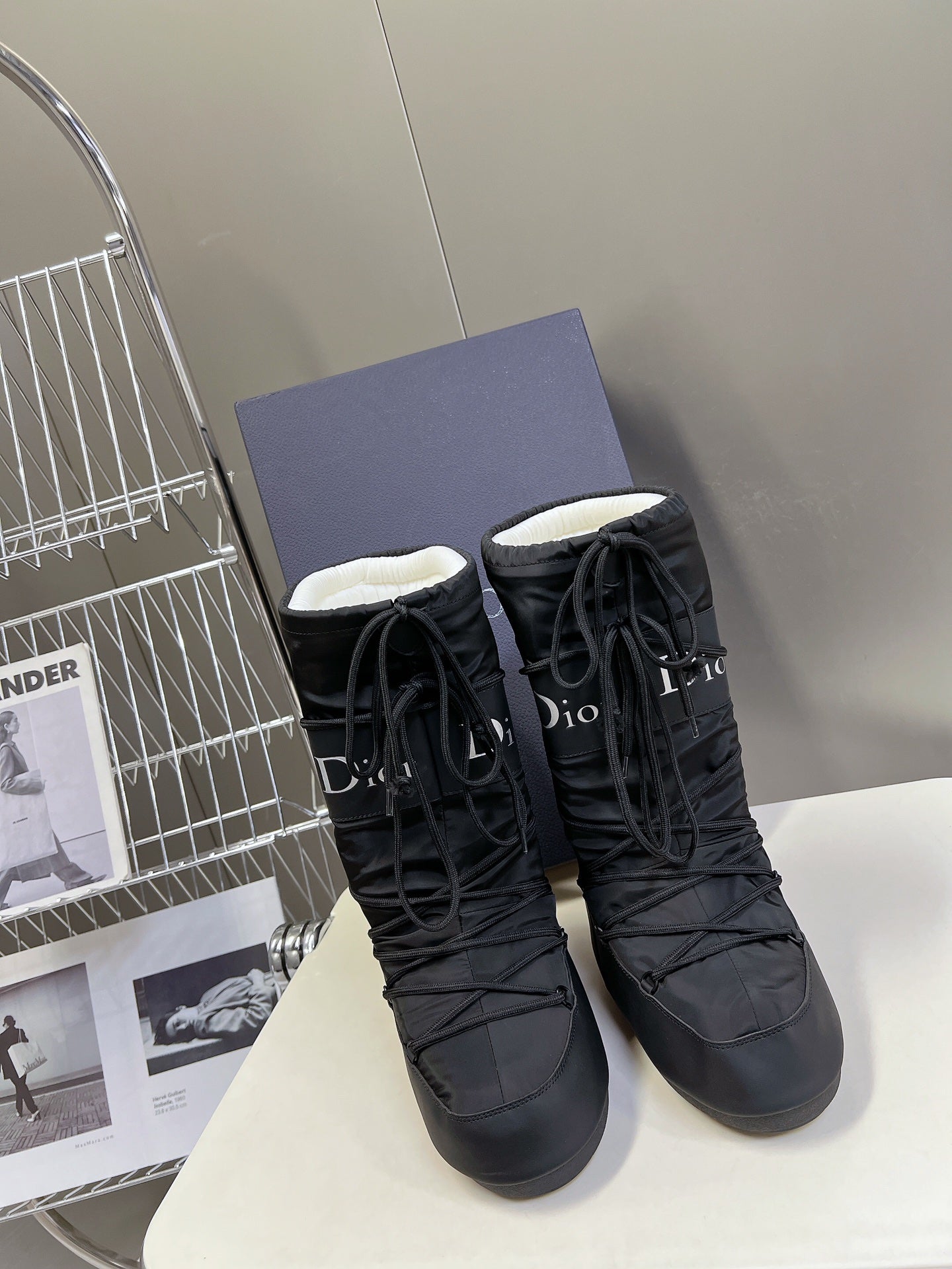 DIOR Short Boots 60mm In Black Cowhide 989716