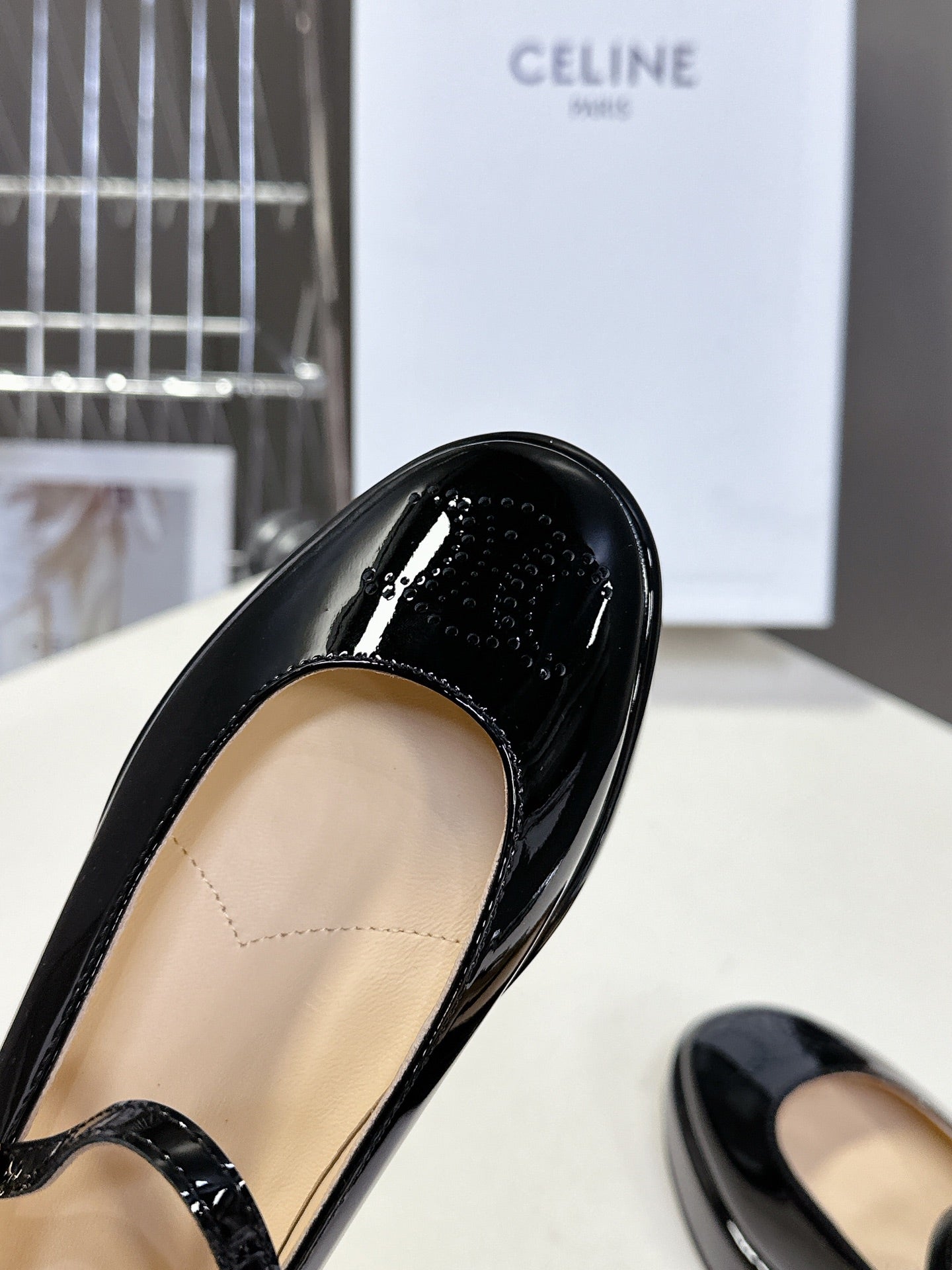 Celine CELINE Ballet Flats Black Patent Leather 285931
