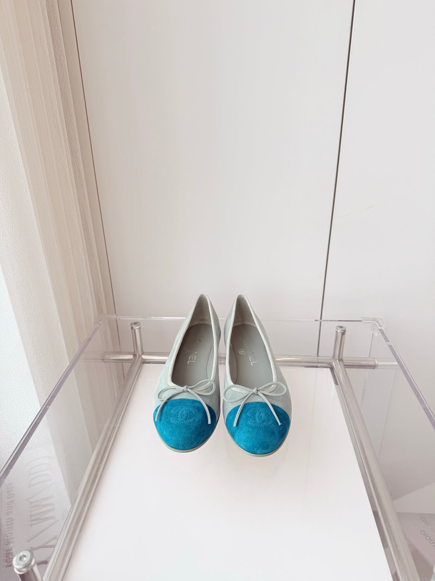 CHANEL Ballet Flat Baby Blue Suede 238761