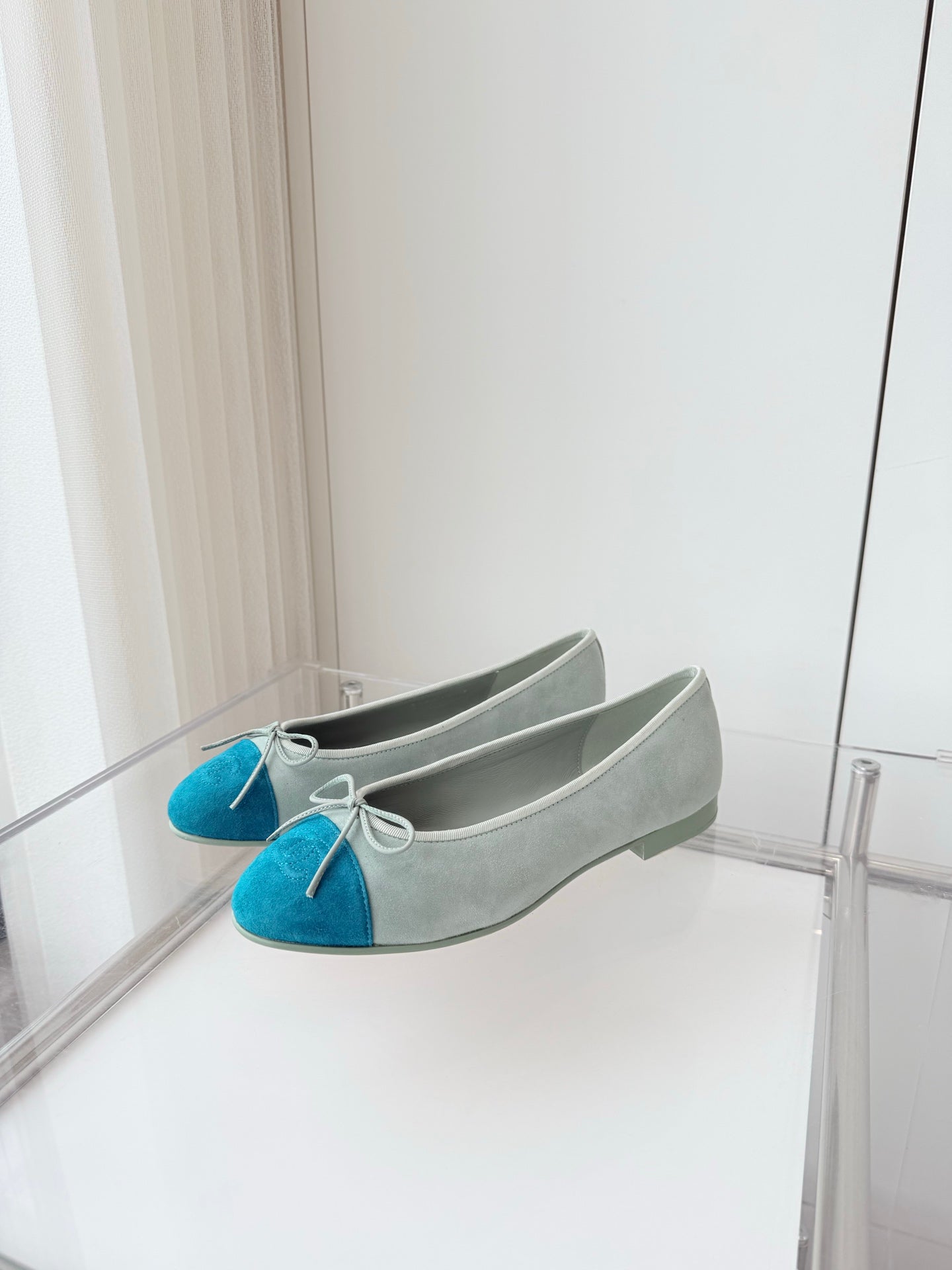 CHANEL Ballet Flat Baby Blue Suede 238761