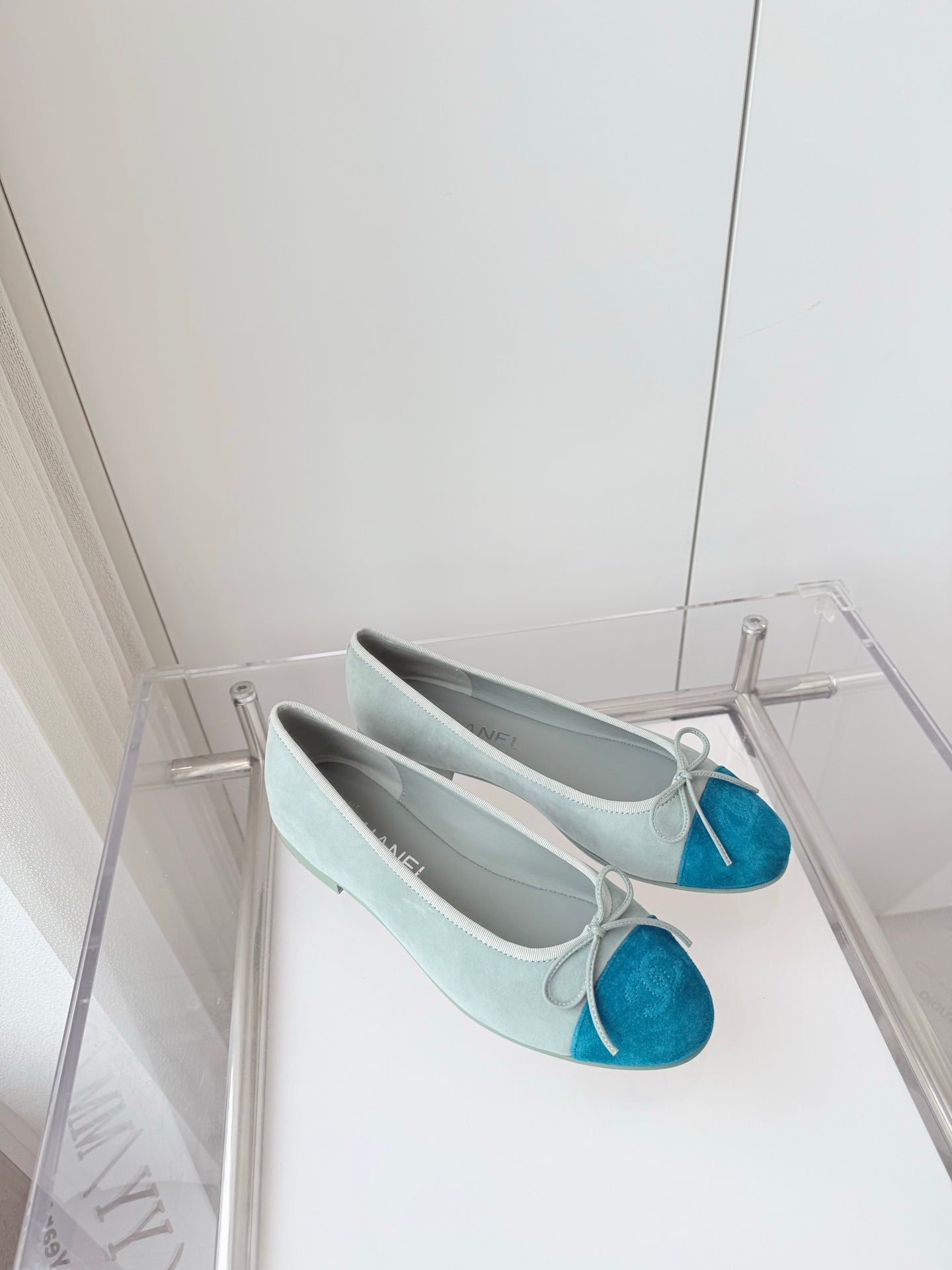 CHANEL Ballet Flat Baby Blue Suede 238761