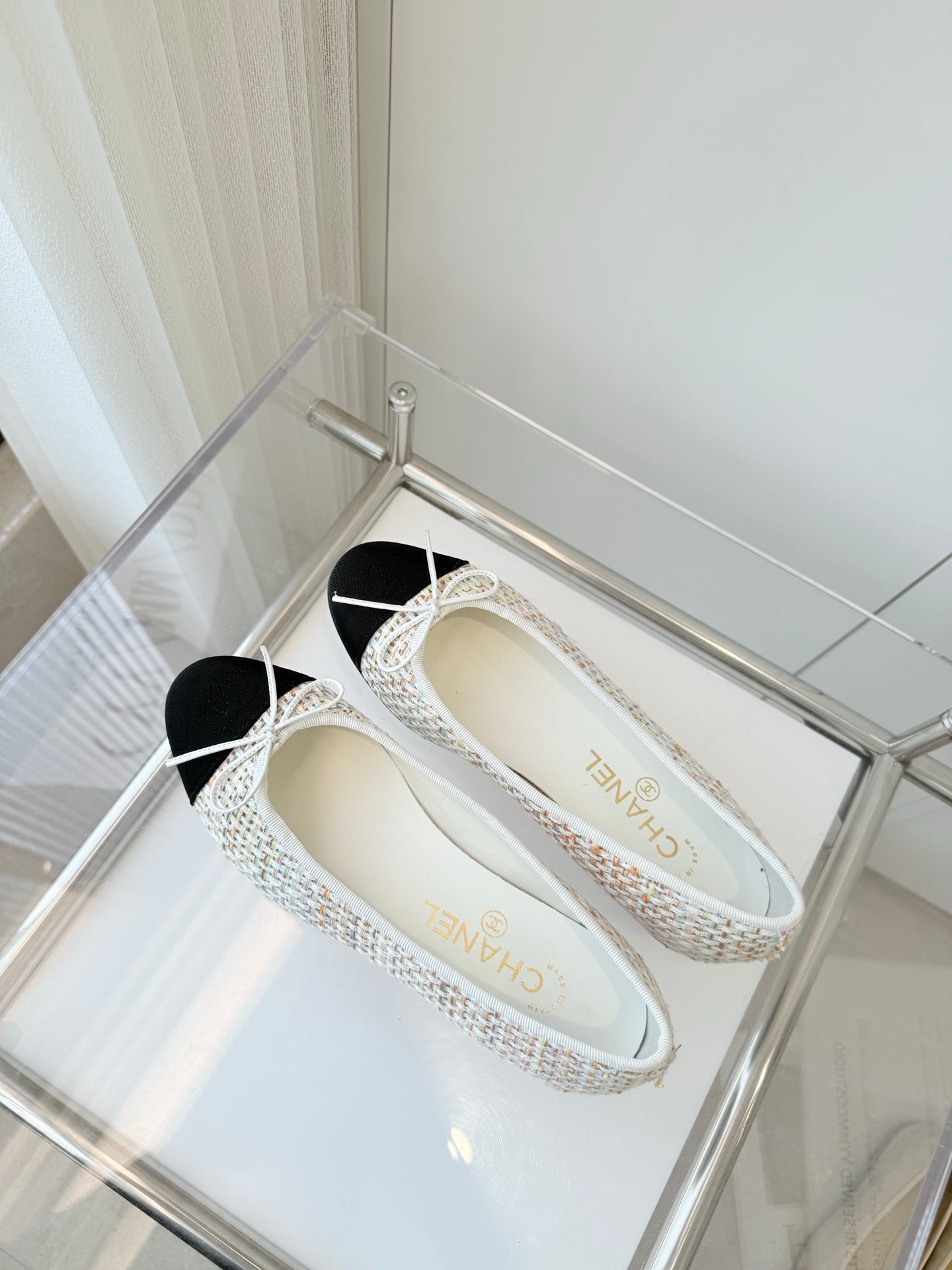 CHANEL Ballet Flat Beige mix Multicolor Fabric 238775