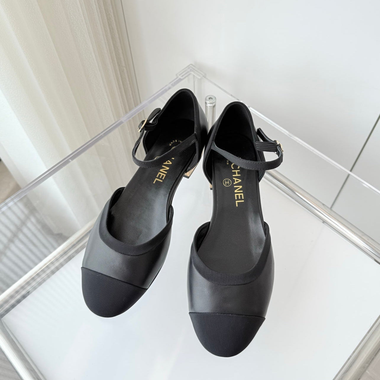 CHANEL 25 Mary Jane Black Sheepskin 238754