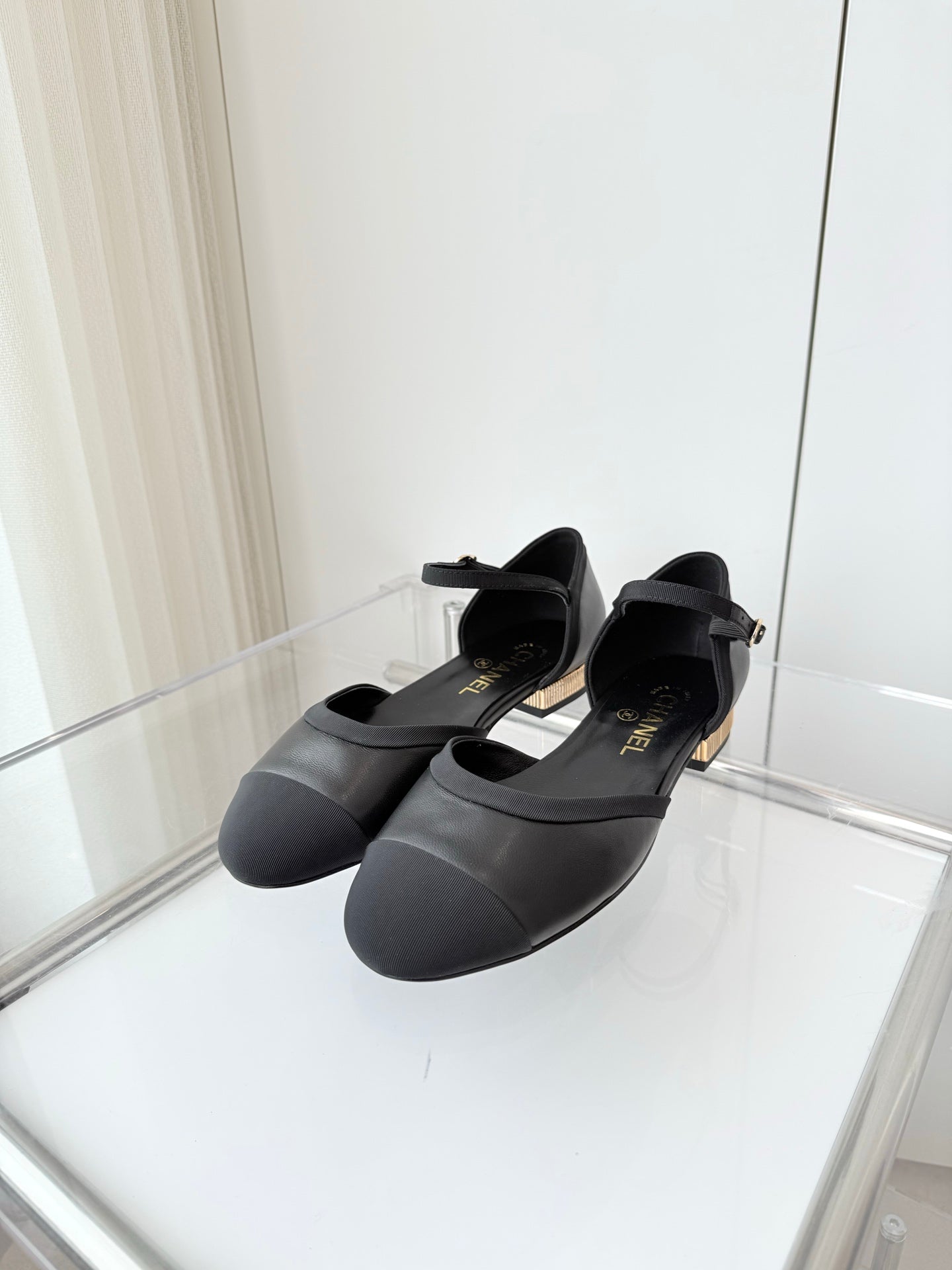 CHANEL 25 Mary Jane Black Sheepskin 238754