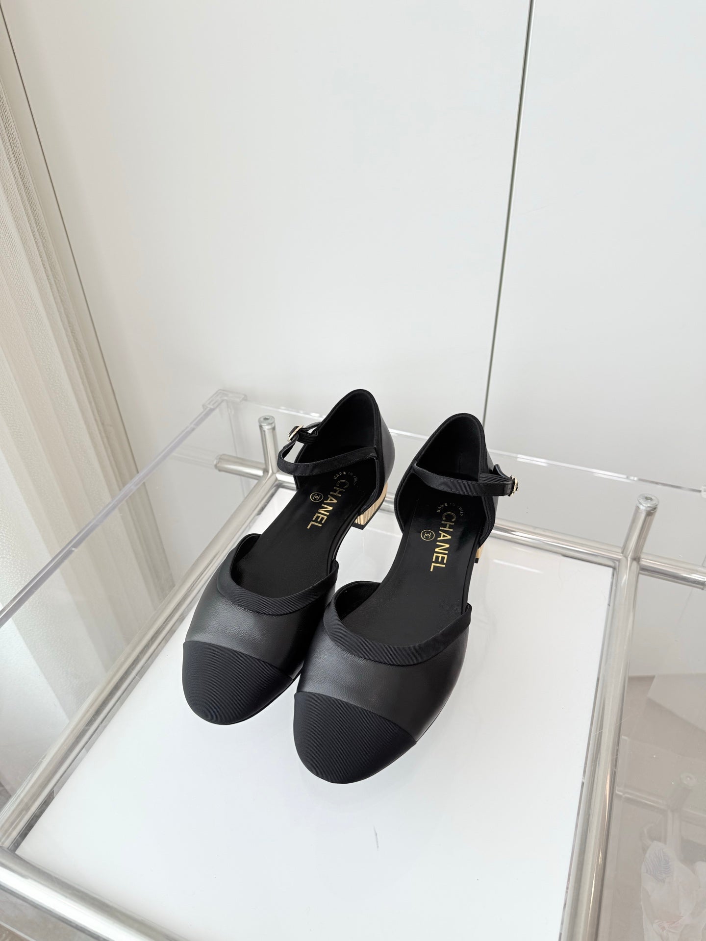 CHANEL 25 Mary Jane Black Sheepskin 238754