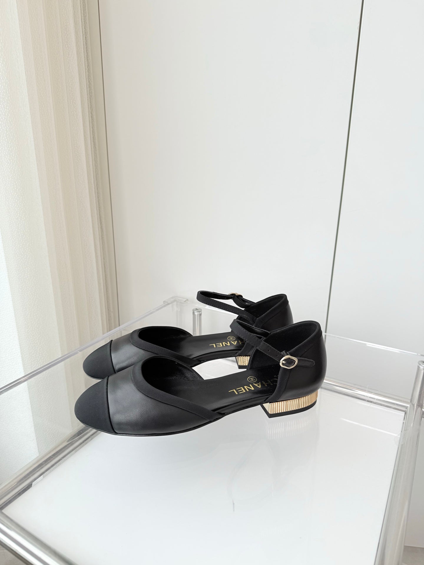 CHANEL 25 Mary Jane Black Sheepskin 238754