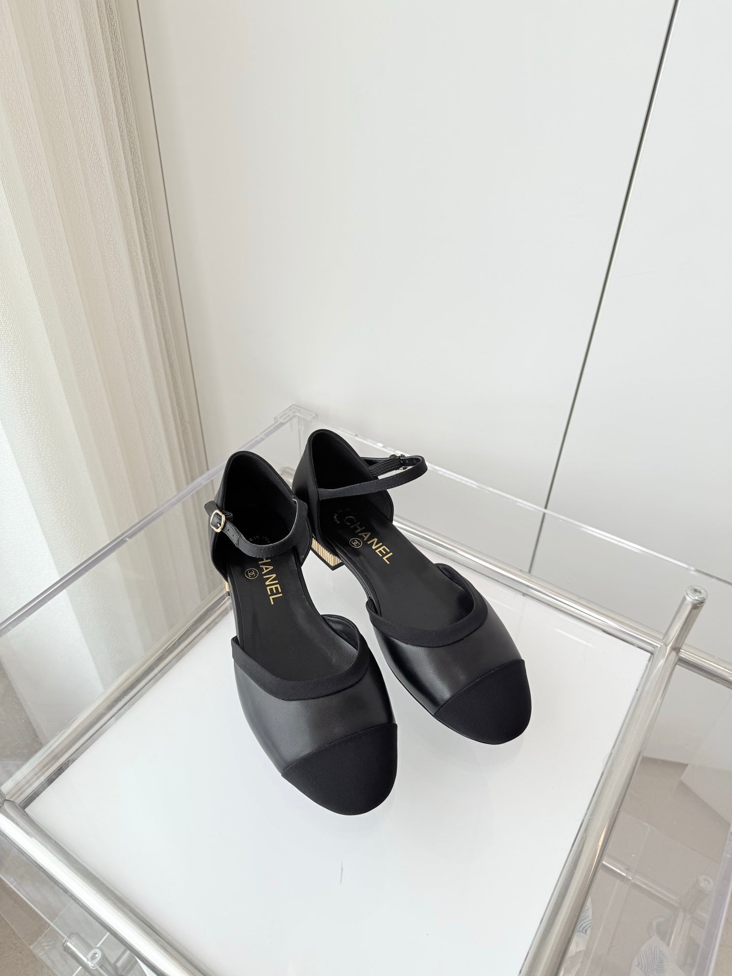 CHANEL 25 Mary Jane Black Sheepskin 238754