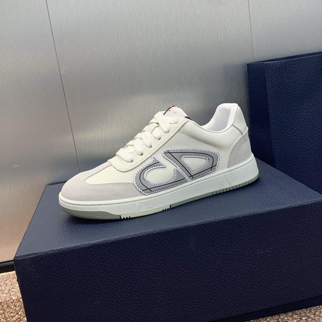 DIOR homme white calfskin grey suede