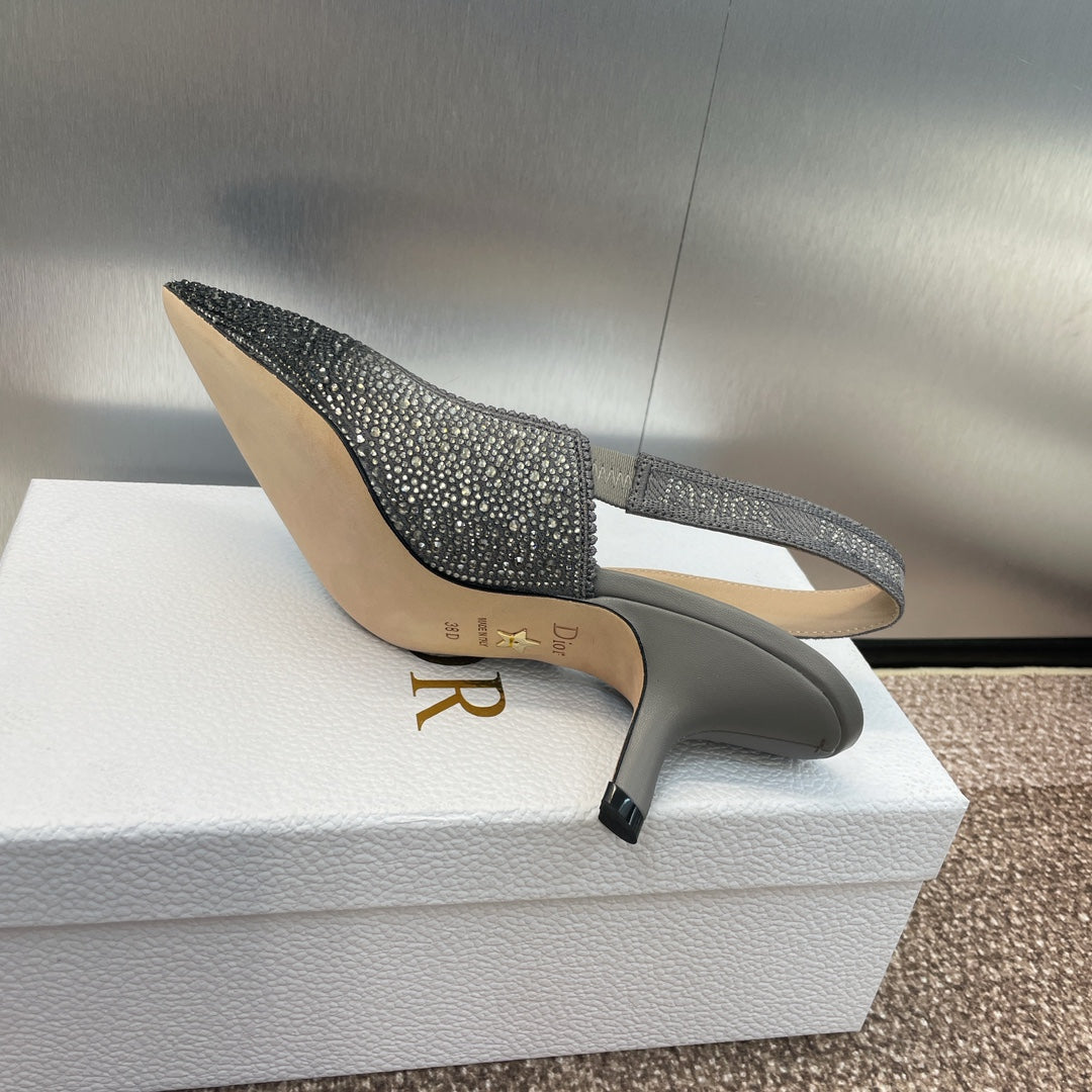 DIOR slingback pump 65 opaque black calfskin resin pearl
