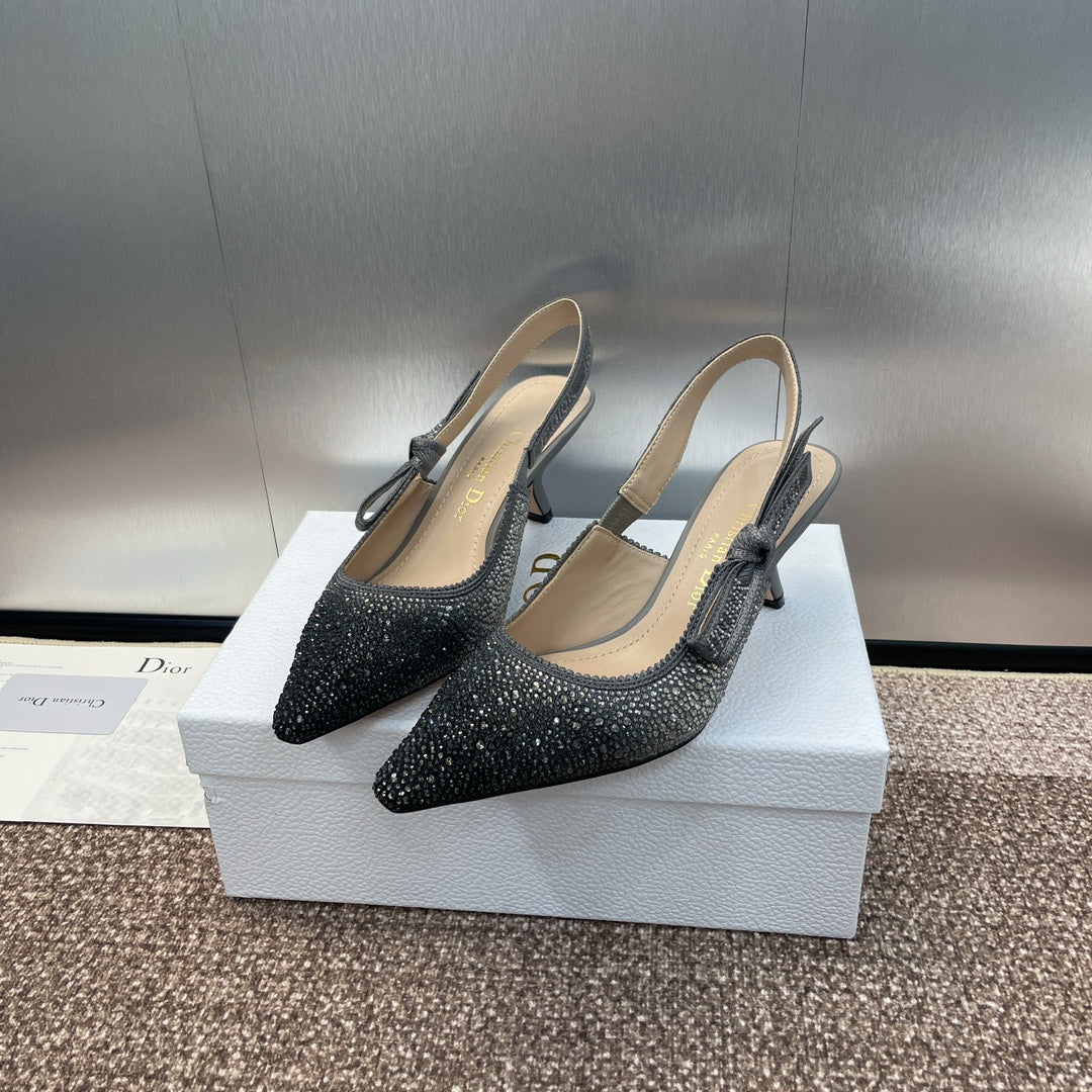 DIOR slingback pump 65 opaque black calfskin resin pearl