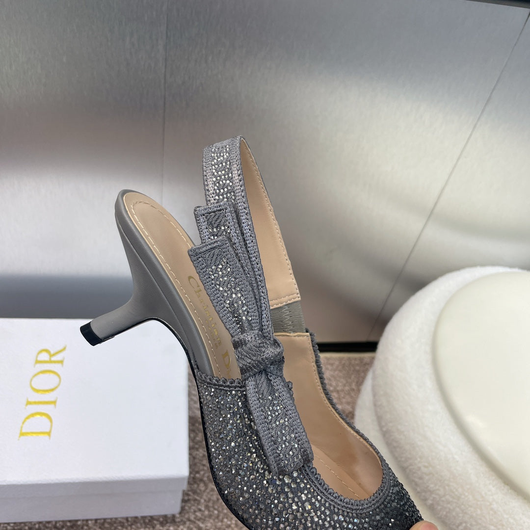 DIOR slingback pump 65 opaque black calfskin resin pearl