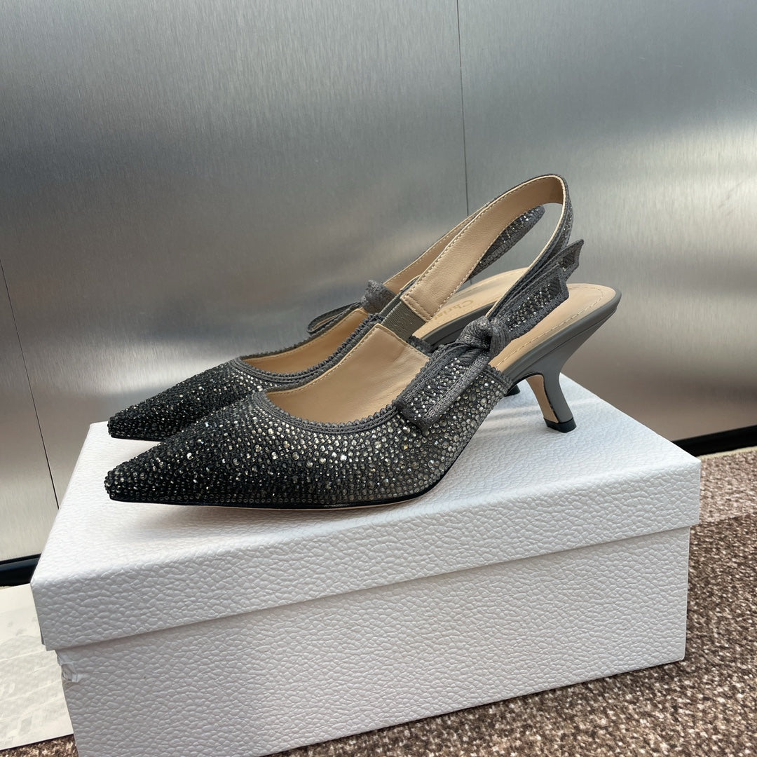 DIOR slingback pump 65 opaque black calfskin resin pearl