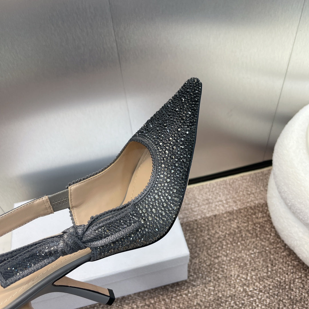 DIOR slingback pump 95 opaque black calfskin resin pearl