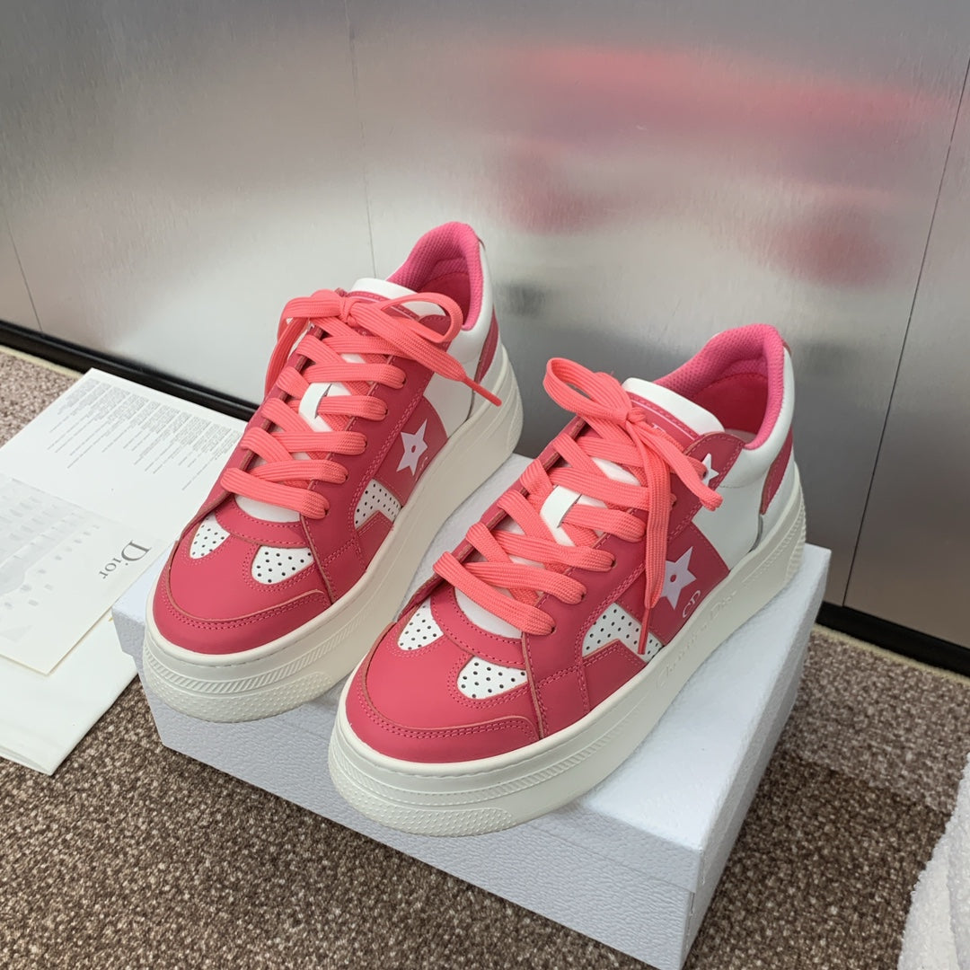 DIOR Star Platform Sneaker 35mm Coral Pink Calfskin