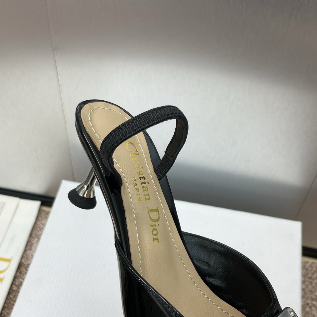 DIOR Slingback 65mm Glossy Black Cowhide