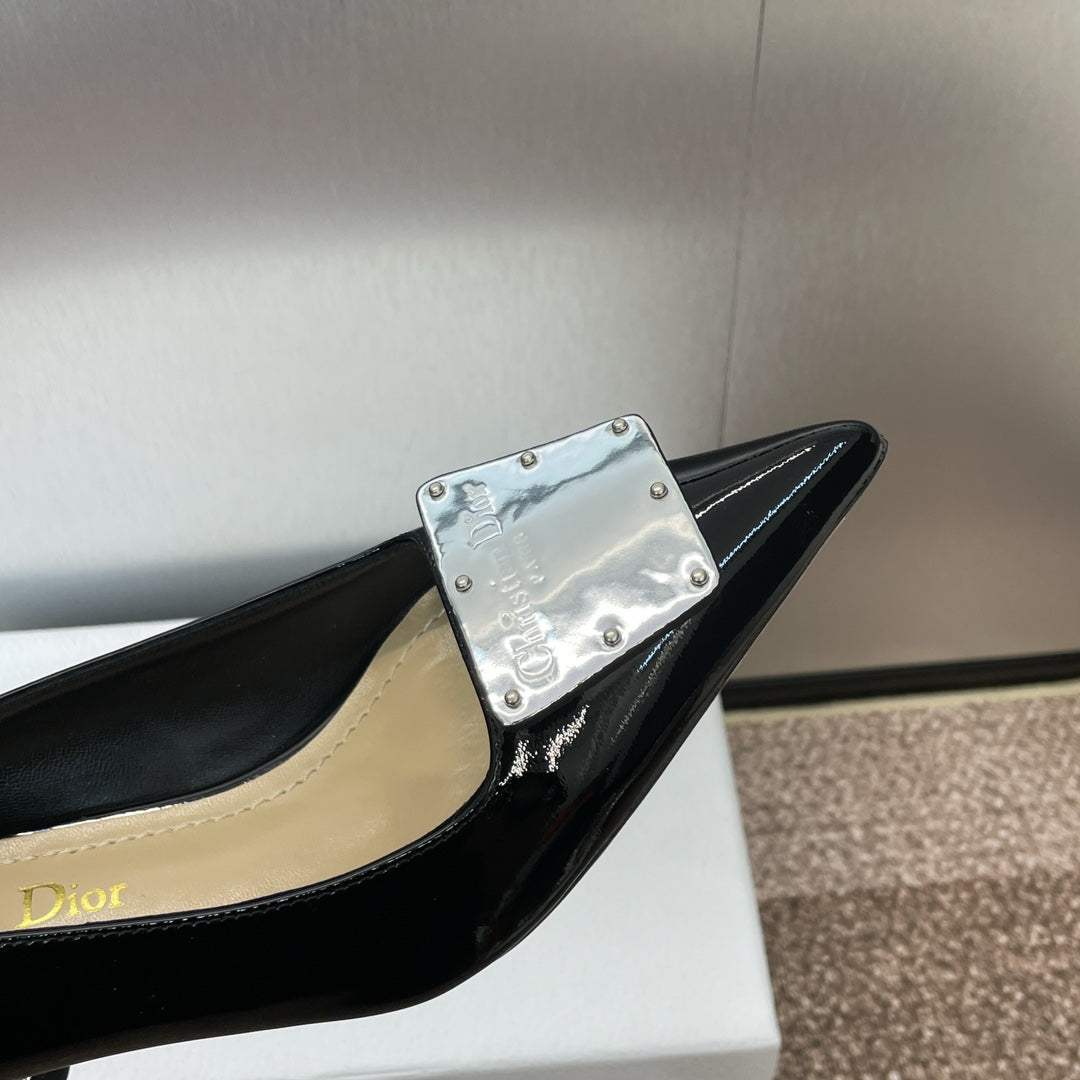 DIOR Pumps 65mm Glossy Black Cowhide