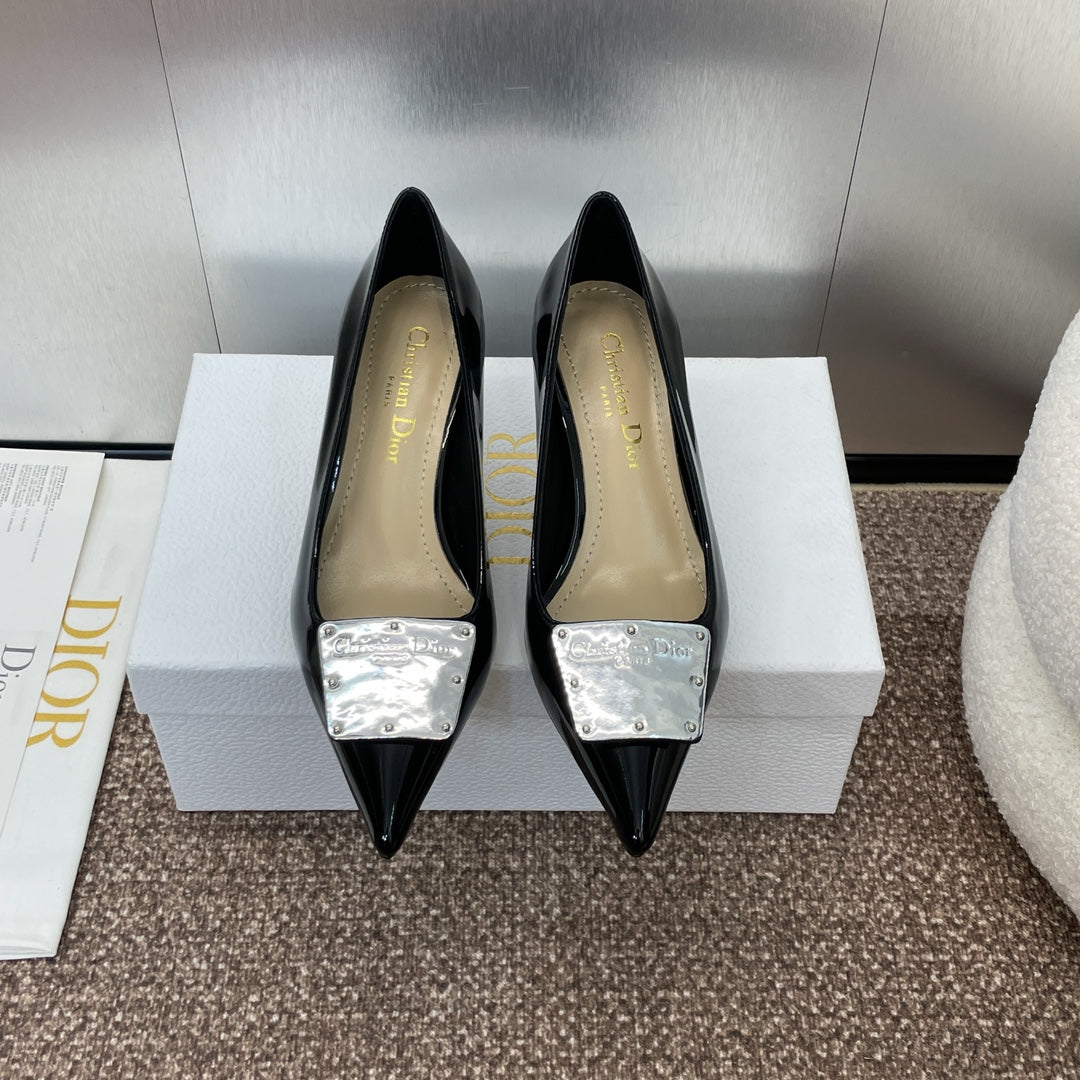 DIOR Pumps 65mm Glossy Black Cowhide
