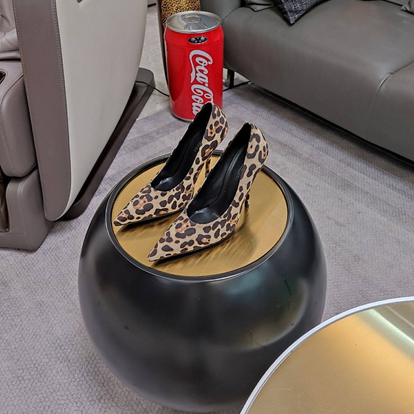 Balanciaga HIGH PUMPS IN BEIGE LEOPARD PRINT SUEDE