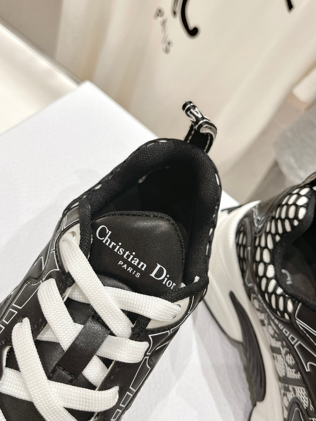 DIOR Vibe Sneaker Black Polyester Mesh Fabric And Cowhide