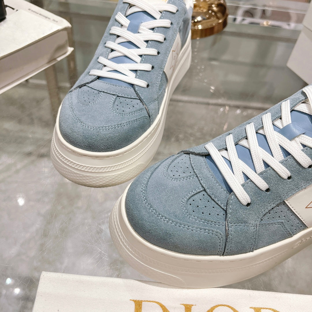 DIOR star sneaker white calfskin rock gray suede