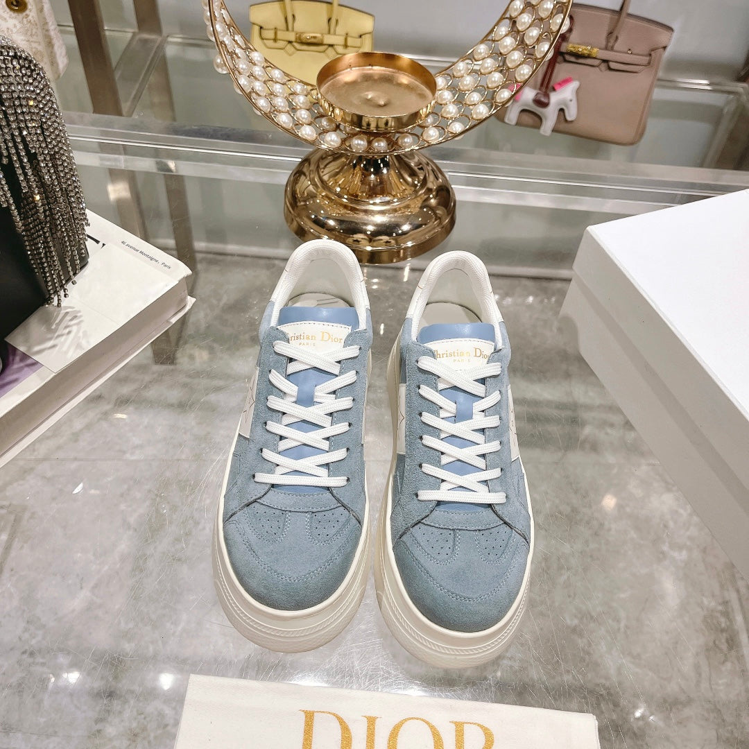 DIOR star sneaker white calfskin rock gray suede
