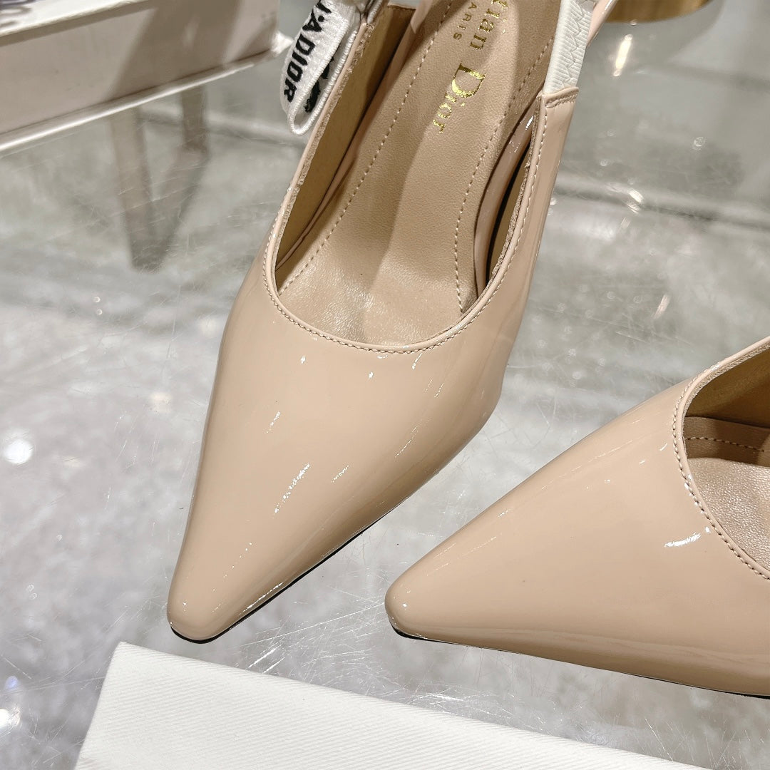 DIOR JA DIOR Slingback 85 Beige Patent Calfskin