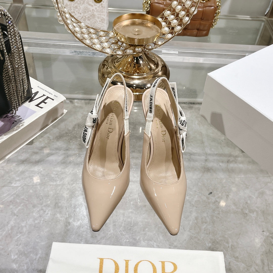 DIOR JA DIOR Slingback 85 Beige Patent Calfskin