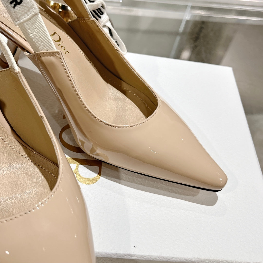 DIOR JA DIOR Slingback 55 Beige Patent Calfskin
