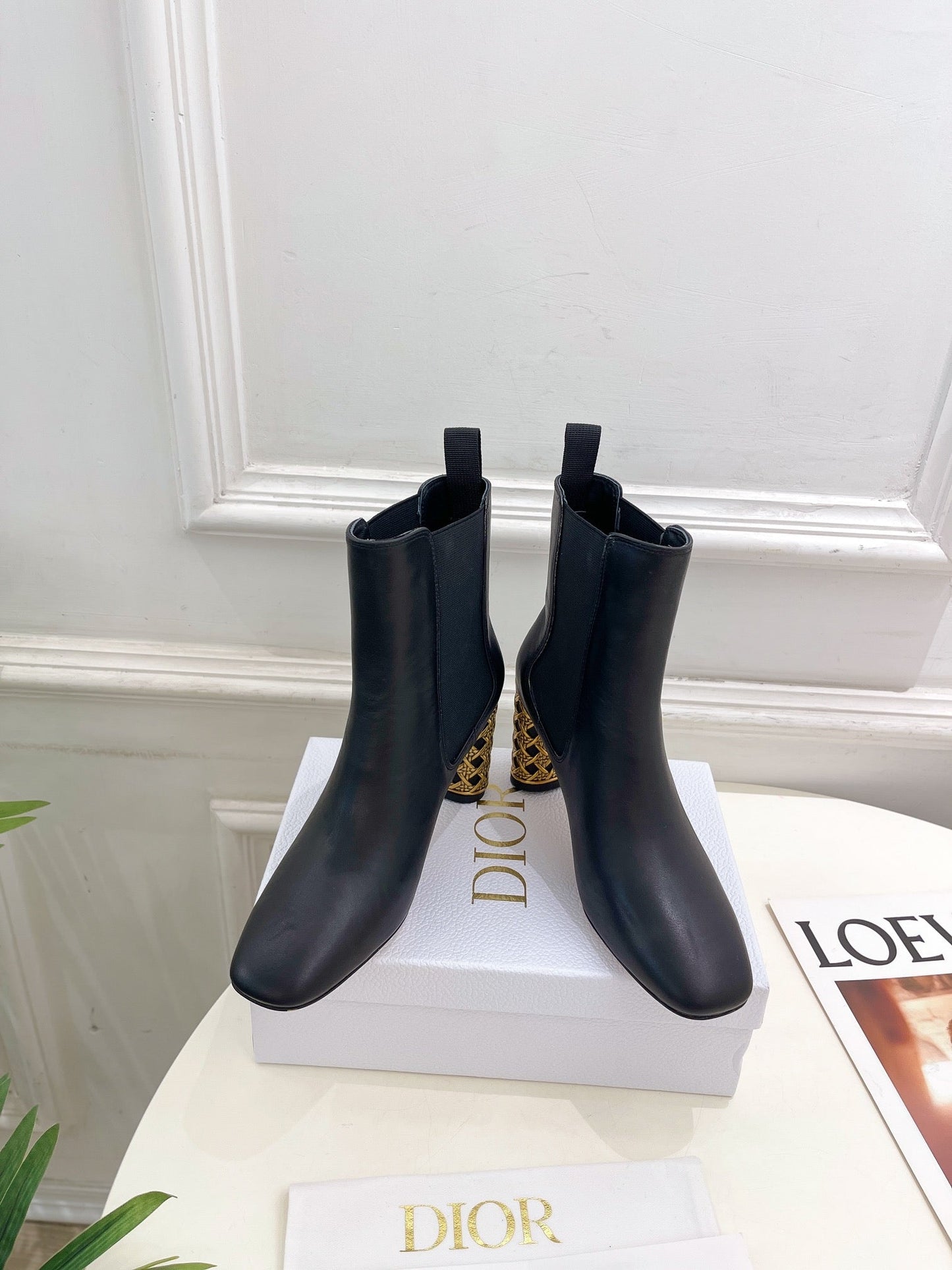 DIOR Icon Heeled Ankle Boot 80mm Black Calfskin
