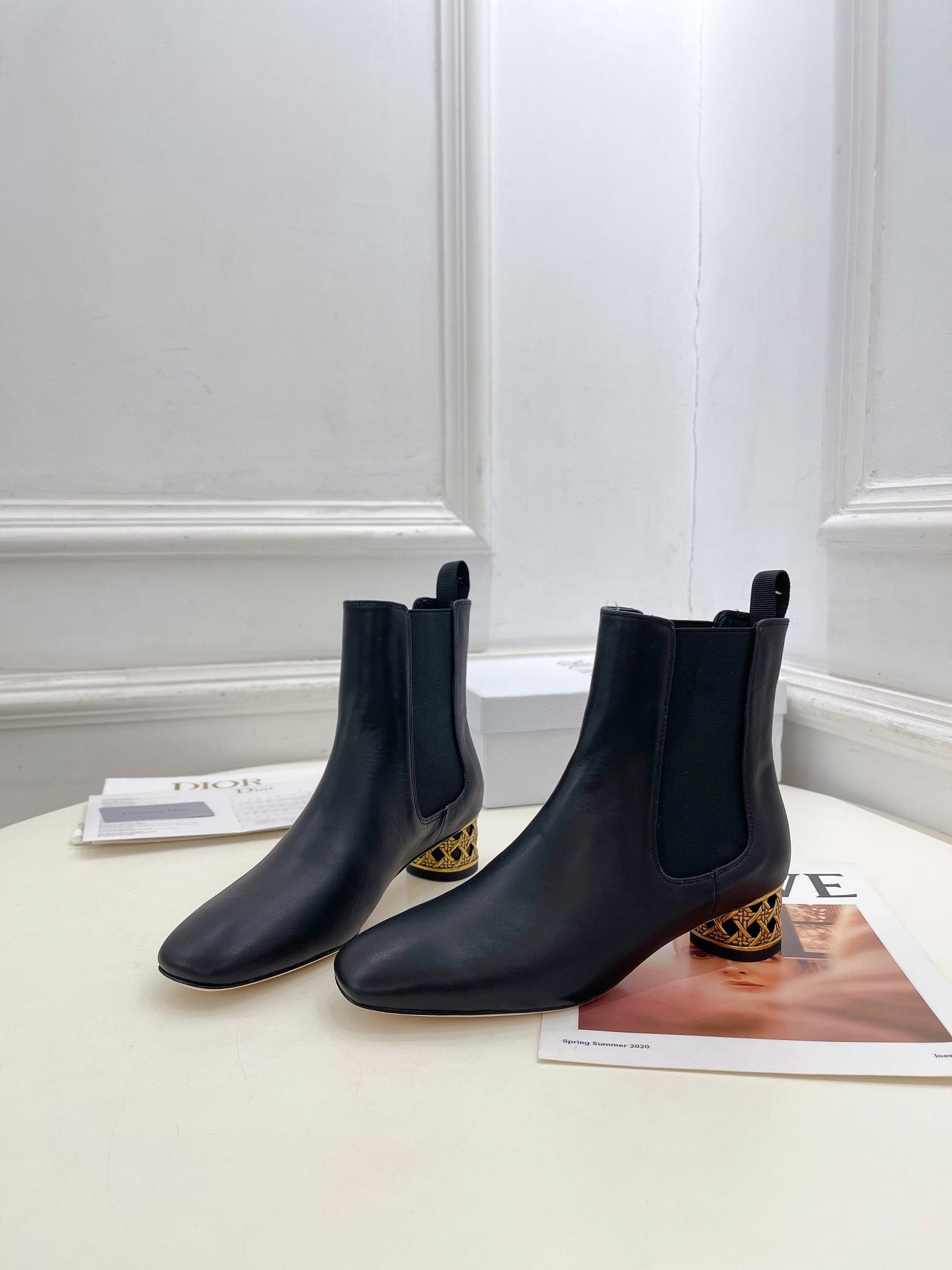 DIOR Icon Heeled Ankle Boot 40mm Black Calfskin