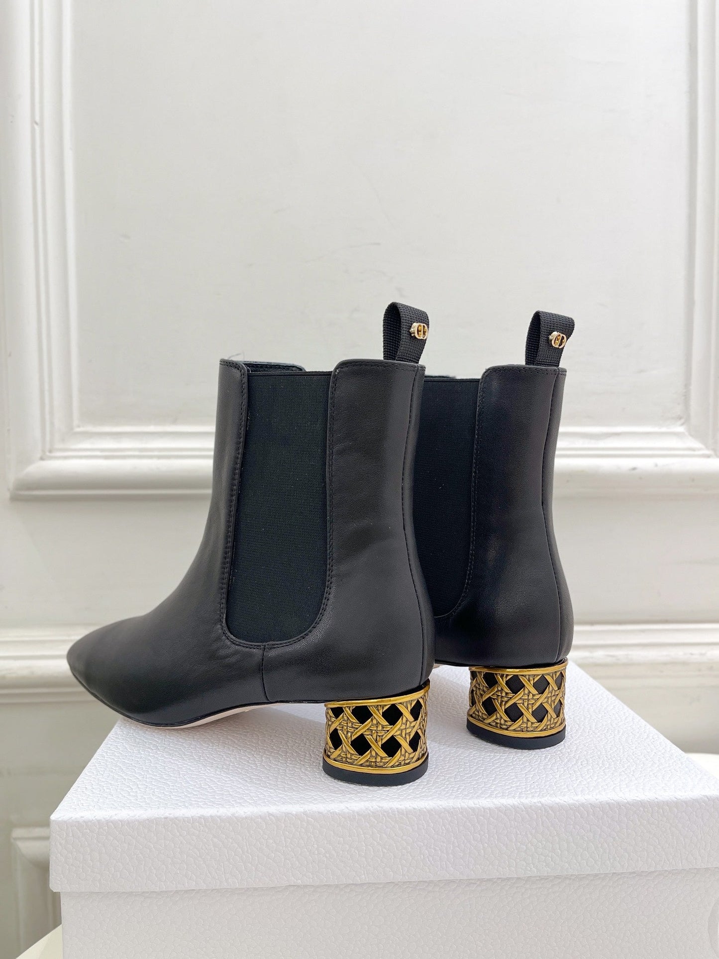 DIOR Icon Heeled Ankle Boot 40mm Black Calfskin